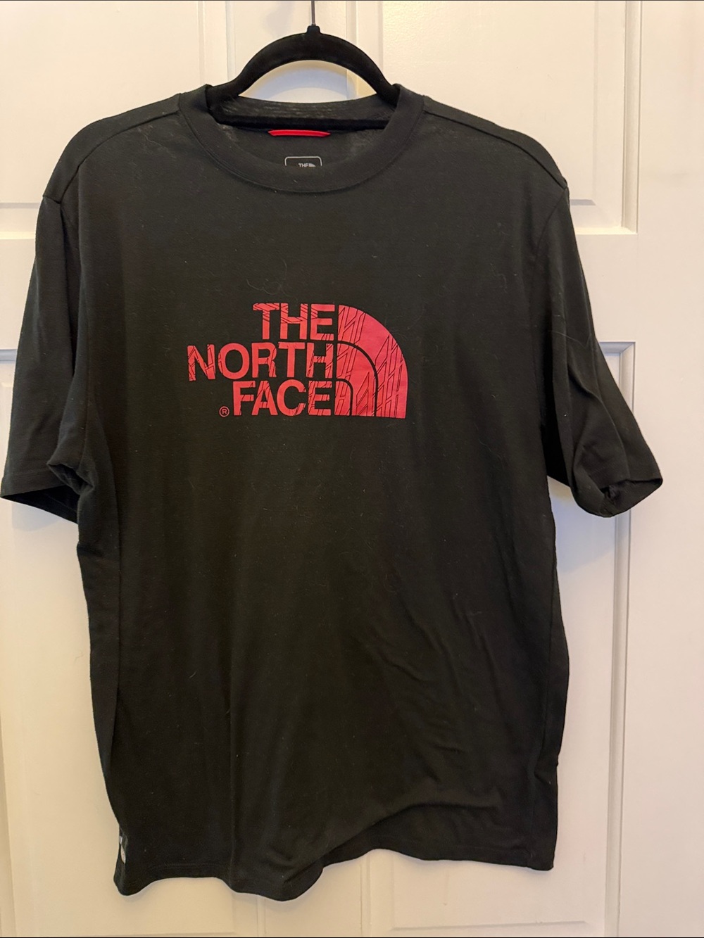 The North Face Black Short Sleeve Tee with Red Logo
